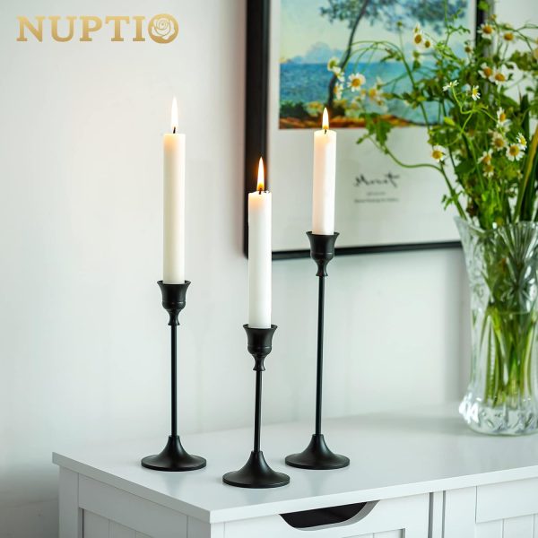 Candlestick Holders Taper Candle Holders, Set of 3 Candle Stick Holders Set, Brass Gold Candlestick Holder Set, Vintage Modern Decorative Centerpiece for Table Mantel Wedding Housewarming Gift - Image 13