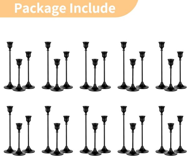 Candlestick Holders Taper Candle Holders, Set of 3 Candle Stick Holders Set, Brass Gold Candlestick Holder Set, Vintage Modern Decorative Centerpiece for Table Mantel Wedding Housewarming Gift - Image 14