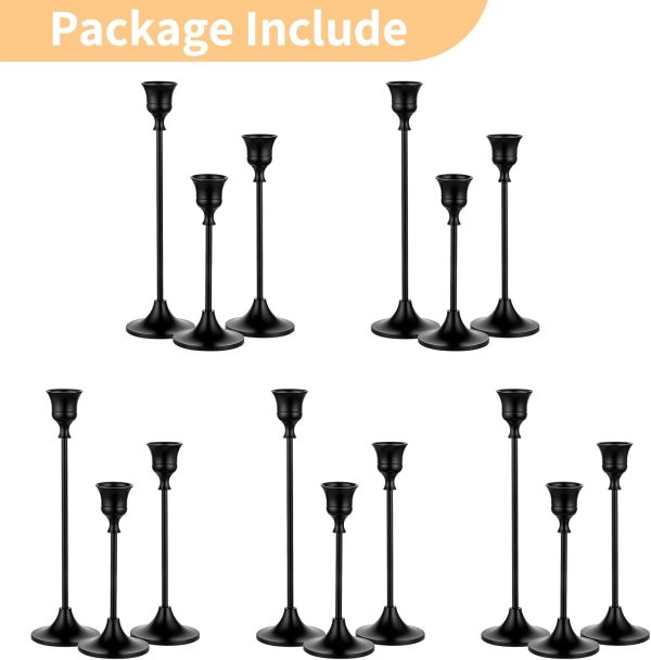 Candlestick Holders Taper Candle Holders, Set of 3 Candle Stick Holders Set, Brass Gold Candlestick Holder Set, Vintage Modern Decorative Centerpiece for Table Mantel Wedding Housewarming Gift - Image 23
