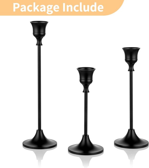 Candlestick Holders Taper Candle Holders, Set of 3 Candle Stick Holders Set, Brass Gold Candlestick Holder Set, Vintage Modern Decorative Centerpiece for Table Mantel Wedding Housewarming Gift - Image 30