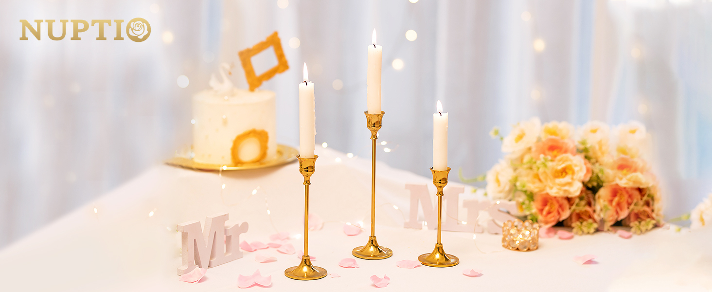 gold candlestick holder