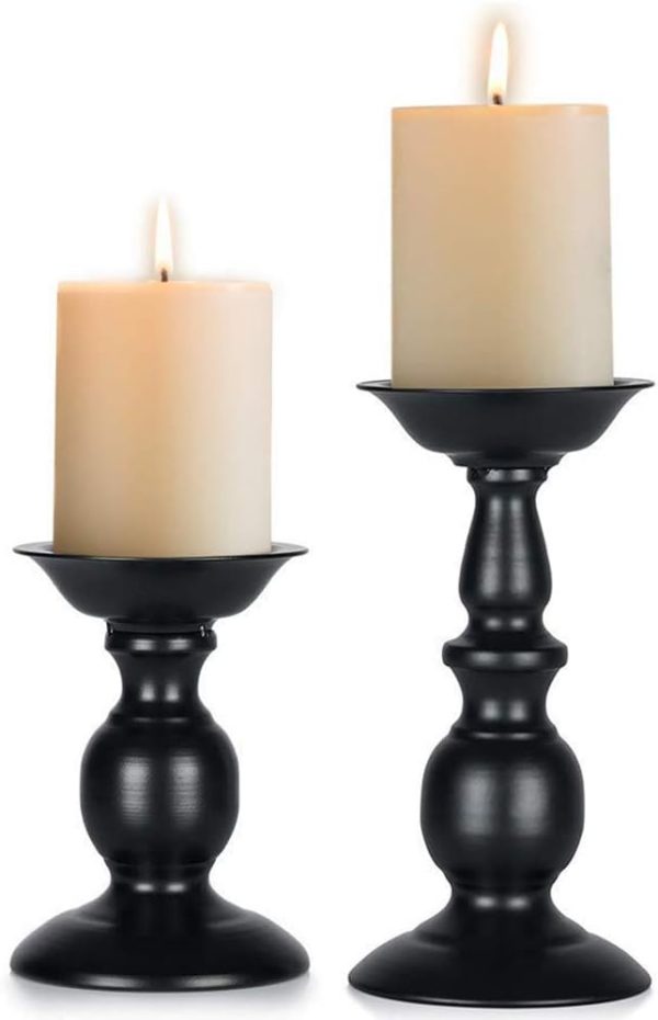 2 Pcs Gold Pillar Candle Holders, Gold Candlestick Most Ideal for 3" Pillar Candles, Gifts for Wedding, Party, Home, Spa, Reiki, Votive Candle (S + L) - Image 29