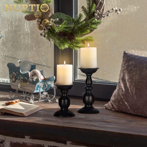 2 Pcs Gold Pillar Candle Holders, Gold Candlestick Most Ideal for 3" Pillar Candles, Gifts for Wedding, Party, Home, Spa, Reiki, Votive Candle (S + L) - Image 34