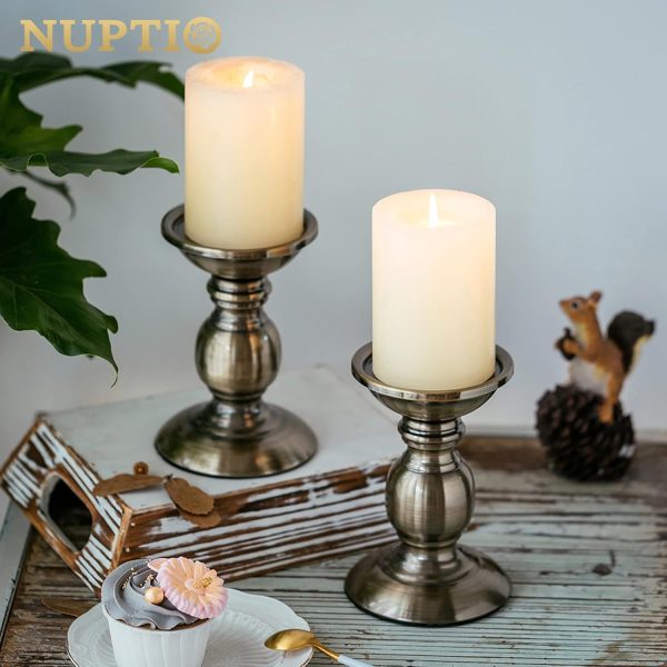 2 Pcs Gold Pillar Candle Holders, Gold Candlestick Most Ideal for 3" Pillar Candles, Gifts for Wedding, Party, Home, Spa, Reiki, Votive Candle (S + L) - Image 37