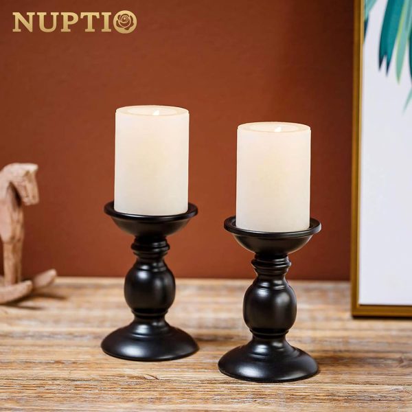 2 Pcs Gold Pillar Candle Holders, Gold Candlestick Most Ideal for 3" Pillar Candles, Gifts for Wedding, Party, Home, Spa, Reiki, Votive Candle (S + L) - Image 53