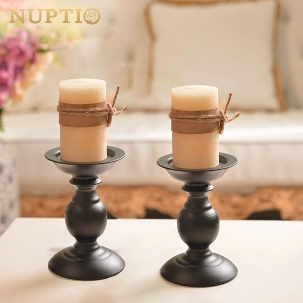 2 Pcs Gold Pillar Candle Holders, Gold Candlestick Most Ideal for 3" Pillar Candles, Gifts for Wedding, Party, Home, Spa, Reiki, Votive Candle (S + L) - Image 54