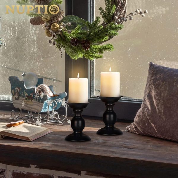 2 Pcs Gold Pillar Candle Holders, Gold Candlestick Most Ideal for 3" Pillar Candles, Gifts for Wedding, Party, Home, Spa, Reiki, Votive Candle (S + L) - Image 55