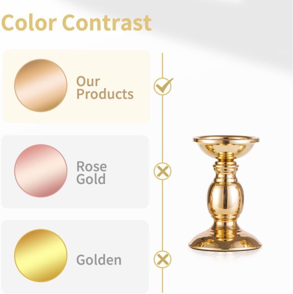 2 Pcs Gold Pillar Candle Holders, Gold Candlestick Most Ideal for 3" Pillar Candles, Gifts for Wedding, Party, Home, Spa, Reiki, Votive Candle (S + L) - Image 66