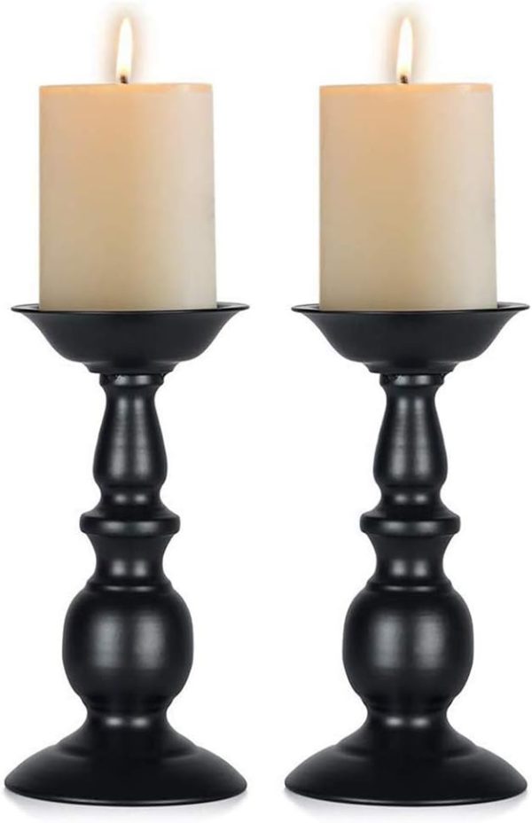 2 Pcs Gold Pillar Candle Holders, Gold Candlestick Most Ideal for 3" Pillar Candles, Gifts for Wedding, Party, Home, Spa, Reiki, Votive Candle (S + L) - Image 71