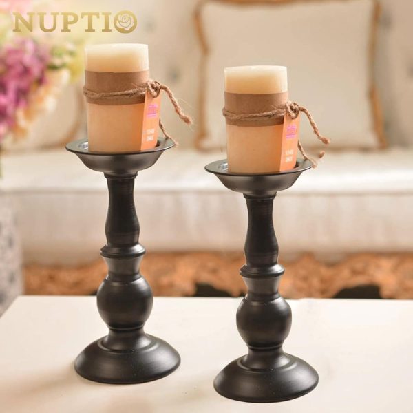 2 Pcs Gold Pillar Candle Holders, Gold Candlestick Most Ideal for 3" Pillar Candles, Gifts for Wedding, Party, Home, Spa, Reiki, Votive Candle (S + L) - Image 74