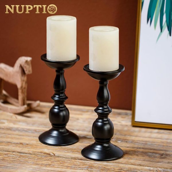 2 Pcs Gold Pillar Candle Holders, Gold Candlestick Most Ideal for 3" Pillar Candles, Gifts for Wedding, Party, Home, Spa, Reiki, Votive Candle (S + L) - Image 75