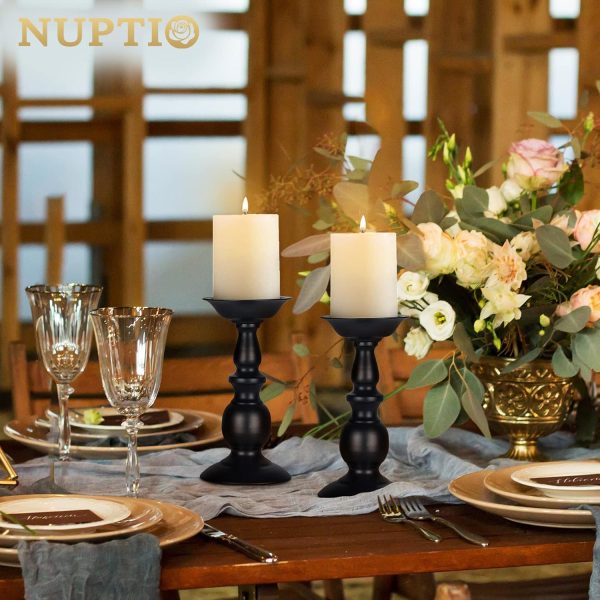 2 Pcs Gold Pillar Candle Holders, Gold Candlestick Most Ideal for 3" Pillar Candles, Gifts for Wedding, Party, Home, Spa, Reiki, Votive Candle (S + L) - Image 76