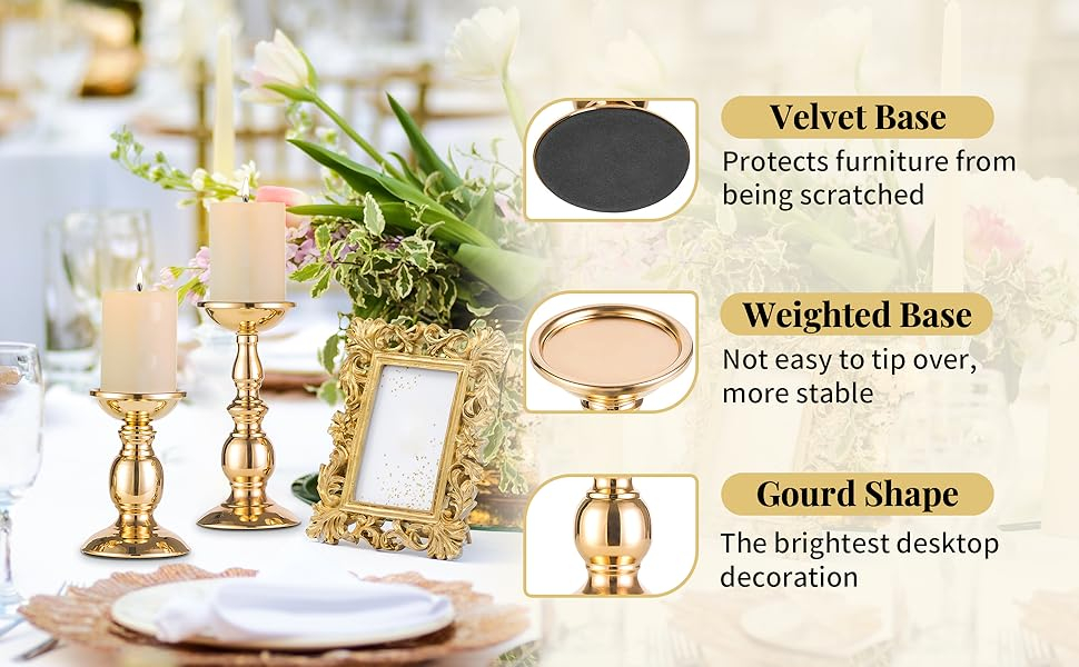 gold candle holder for pillar candles