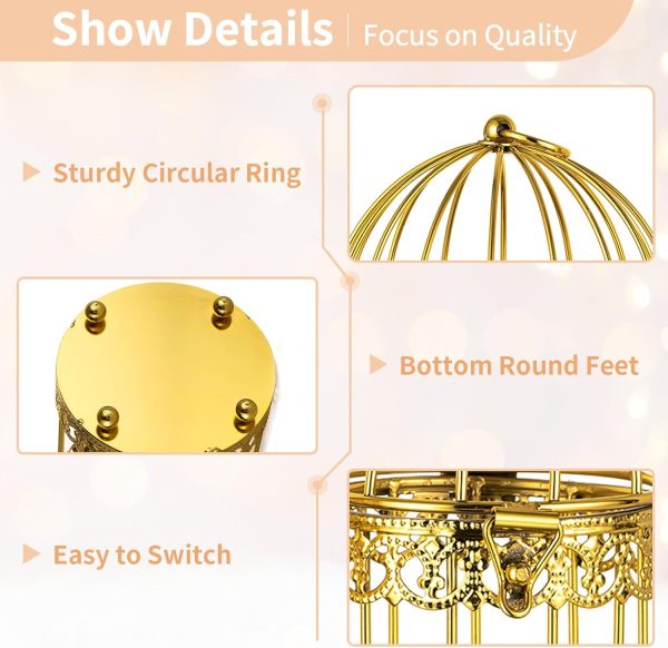 NUPTIO Decorative Candle Lanterns White: 3 Pcs Distressed White Metal Bird Cage Indoors Lantern Centerpiece Assorted Rustic Birdcage Pillar Candle Holders for Home Living Room Porch Office Decoration - Image 13