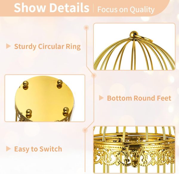 NUPTIO Decorative Candle Lanterns White: 3 Pcs Distressed White Metal Bird Cage Indoors Lantern Centerpiece Assorted Rustic Birdcage Pillar Candle Holders for Home Living Room Porch Office Decoration - Image 18