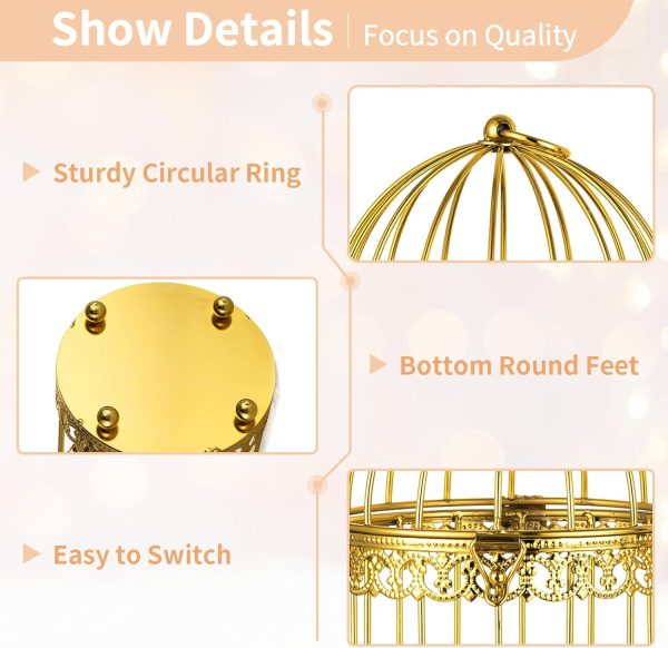 NUPTIO Decorative Candle Lanterns White: 3 Pcs Distressed White Metal Bird Cage Indoors Lantern Centerpiece Assorted Rustic Birdcage Pillar Candle Holders for Home Living Room Porch Office Decoration - Image 33