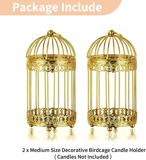 NUPTIO Decorative Candle Lanterns White: 3 Pcs Distressed White Metal Bird Cage Indoors Lantern Centerpiece Assorted Rustic Birdcage Pillar Candle Holders for Home Living Room Porch Office Decoration - Image 46