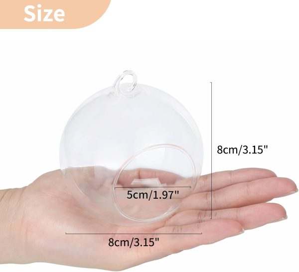12 Pcs 3.15"/ 8cm Hanging Glass Tealight Holder Globe Plant Terrariums Glass Orbs Air Plants Tea Light Candle Holders Home Decor Indoor Outdoor Garden DIY Gifts (9 Pcs + 3 Pcs) - Image 10