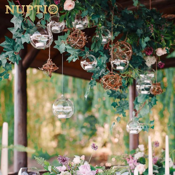 12 Pcs 3.15"/ 8cm Hanging Glass Tealight Holder Globe Plant Terrariums Glass Orbs Air Plants Tea Light Candle Holders Home Decor Indoor Outdoor Garden DIY Gifts (9 Pcs + 3 Pcs) - Image 11