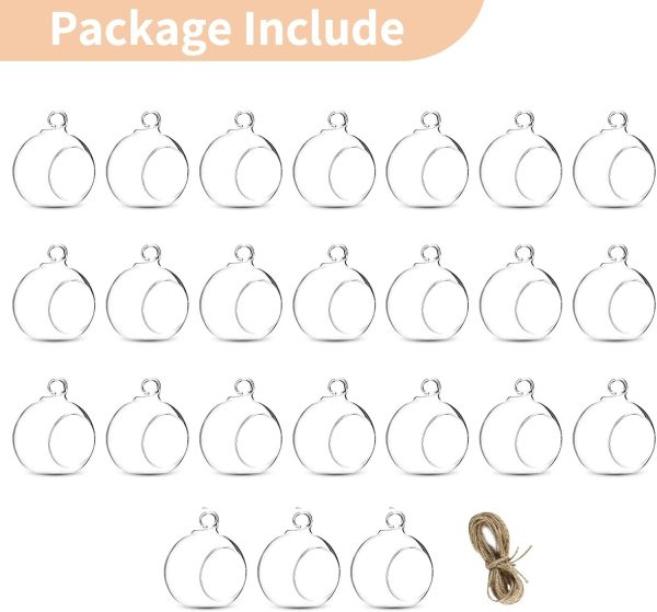 12 Pcs 3.15"/ 8cm Hanging Glass Tealight Holder Globe Plant Terrariums Glass Orbs Air Plants Tea Light Candle Holders Home Decor Indoor Outdoor Garden DIY Gifts (9 Pcs + 3 Pcs) - Image 19