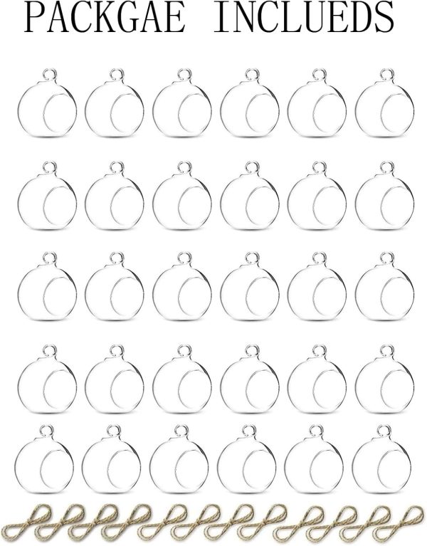 12 Pcs 3.15"/ 8cm Hanging Glass Tealight Holder Globe Plant Terrariums Glass Orbs Air Plants Tea Light Candle Holders Home Decor Indoor Outdoor Garden DIY Gifts (9 Pcs + 3 Pcs) - Image 28