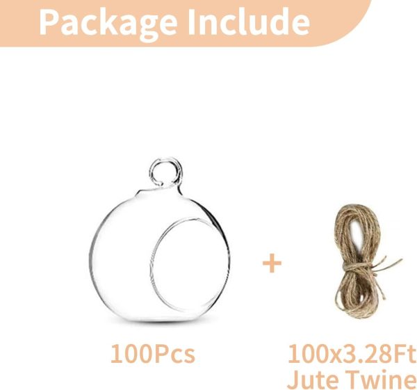 12 Pcs 3.15"/ 8cm Hanging Glass Tealight Holder Globe Plant Terrariums Glass Orbs Air Plants Tea Light Candle Holders Home Decor Indoor Outdoor Garden DIY Gifts (9 Pcs + 3 Pcs) - Image 33